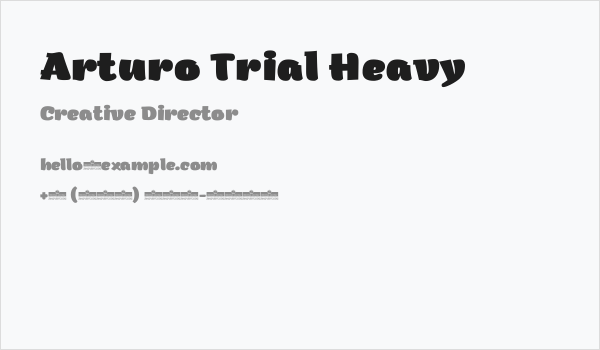 Arturo Trial Heavy Business Card
