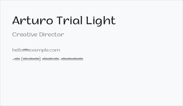 Arturo Trial Light Business Card