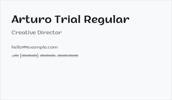 Arturo Trial Regular Business Card