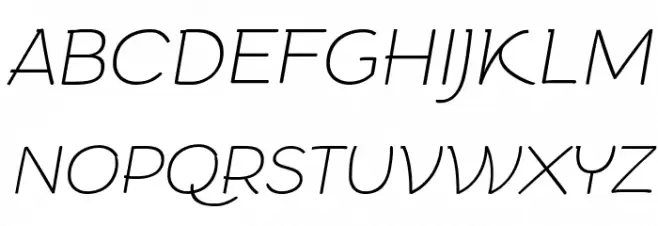 Arturo Trial Thin Italic Schriftart Groß