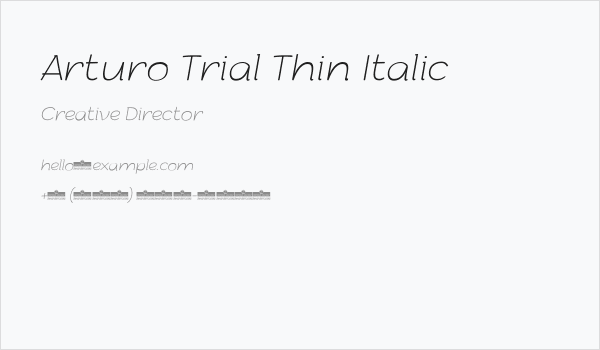 Arturo Trial Thin Italic Business Card