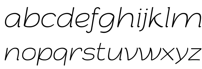 Arturo Trial Thin Italic Font LOWERCASE
