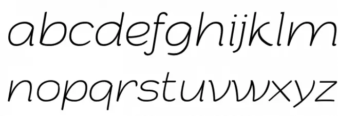 Arturo Trial Thin Italic फ़ॉन्ट लोअरकेस