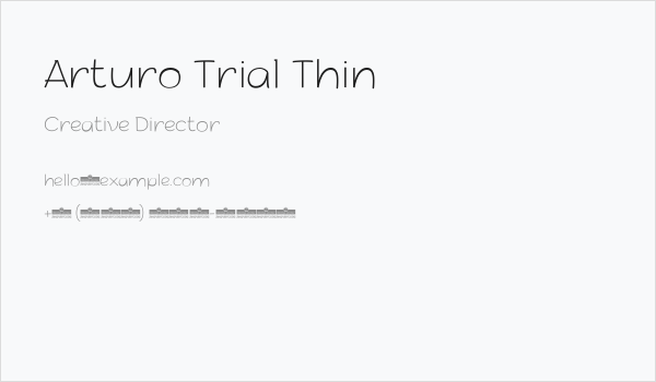 Arturo Trial Thin Business Card