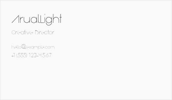 ArualLight Business Card