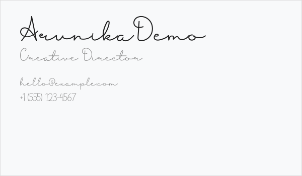 ArunikaDemo Business Card