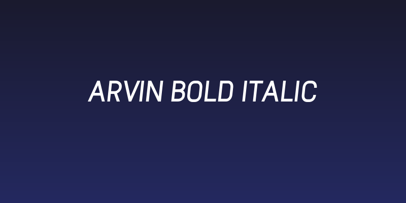 Arvin Bold Italic Social Header