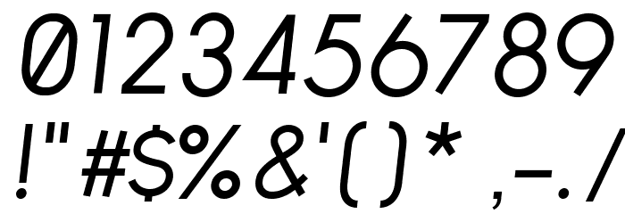 Arvin Italic Font OTHER CHARS