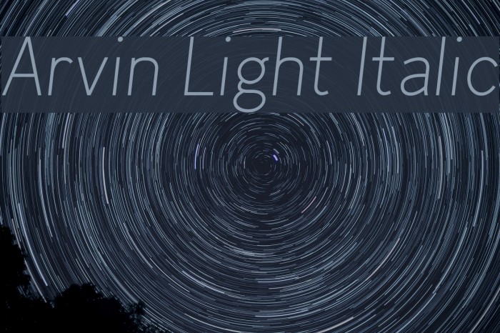Arvin Light Italic Font examples