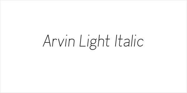 Arvin Light Italic Logo