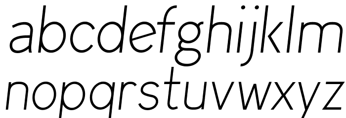 Arvin Light Italic Font LOWERCASE