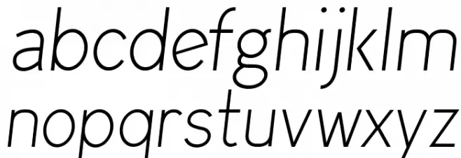 Arvin Light Italic Caratteri MINUSCOLO