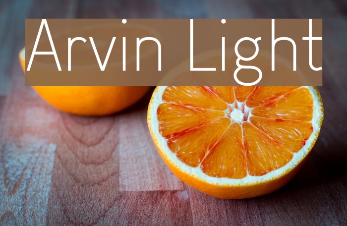 Arvin Light Font examples