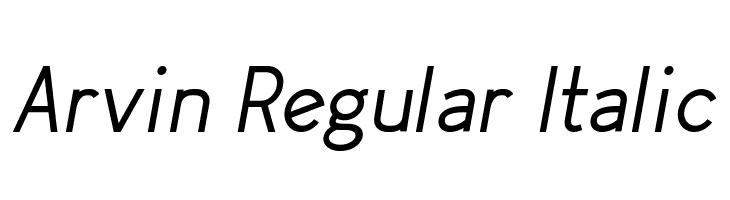 Arvin Regular Italic Font