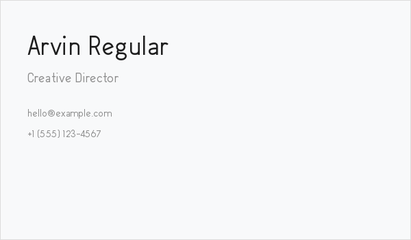 Arvin Regular Business Card