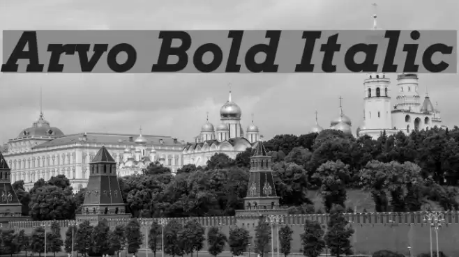 Arvo Bold Italic フォント examples
