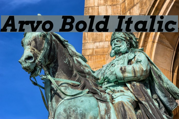Arvo Bold Italic Font examples
