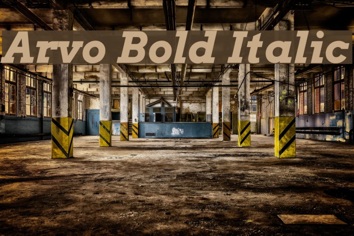 Arvo Bold Italic Font examples