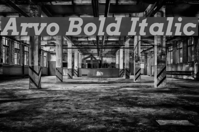 Arvo Bold Italic フォント examples