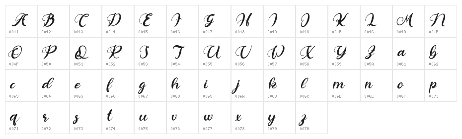 Arzeta FREE Character Map