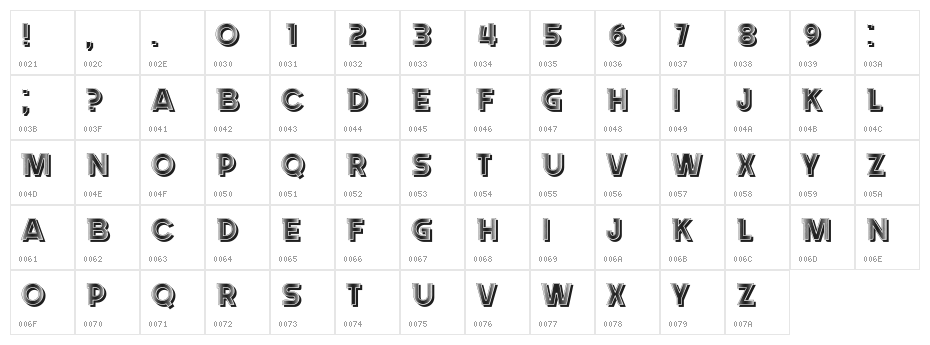 Arzona Shadow Inverted Regular Character Map