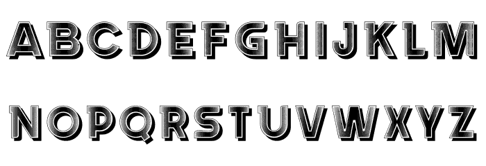 Arzona Shadow Inverted Regular Font LOWERCASE