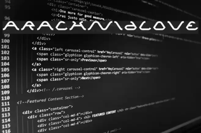 arachnidlove Font examples