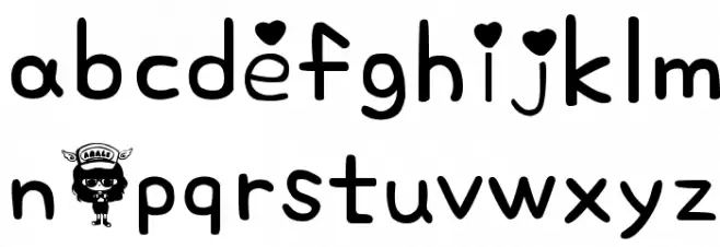 arale girl Schriftart Kleinbuchstaben