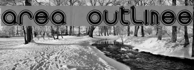 area OUTLINEe Font examples