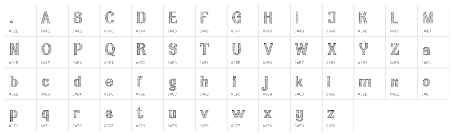 ariapenciroman Regular Character Map