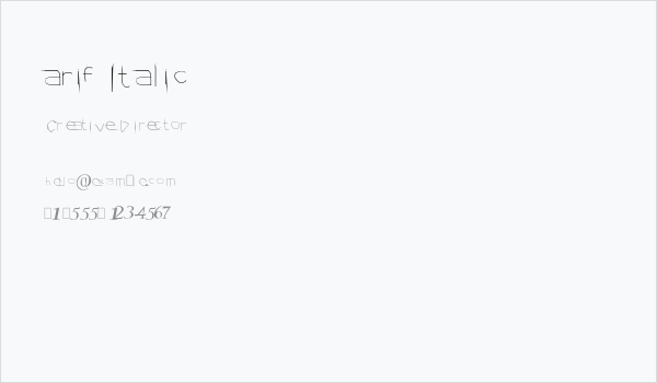 arif Italic Business Card