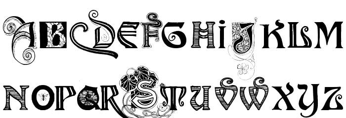 art nouveau by Marta van Eck Font LOWERCASE