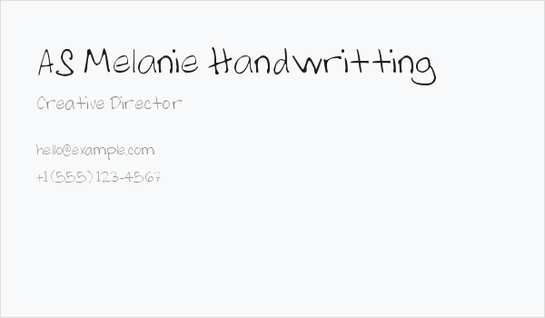 AS Melanie Handwritting Business Card