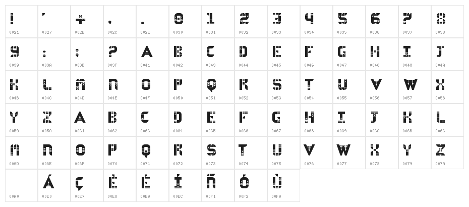 AS-VELASCA Character Map