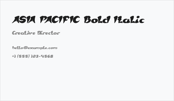 ASIA PACIFIC Bold Italic Business Card