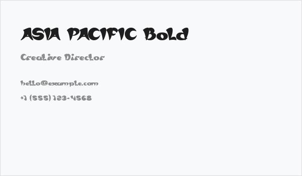 ASIA PACIFIC Bold Business Card