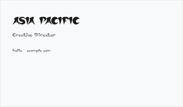 ASIA PACIFIC Business Card