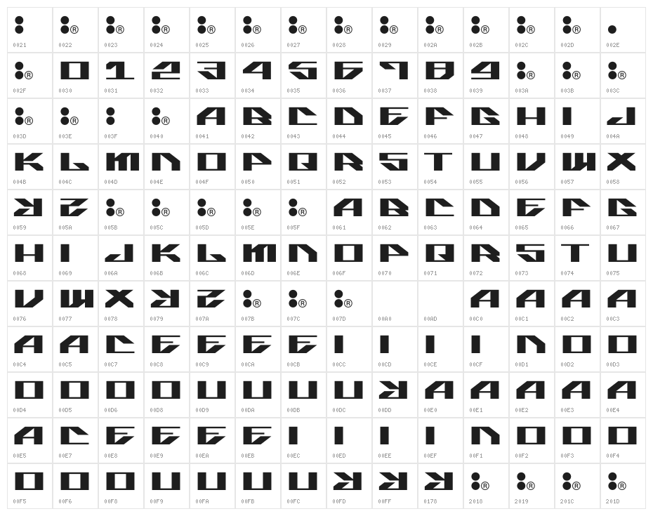 ASIX-FOUNDER Character Map