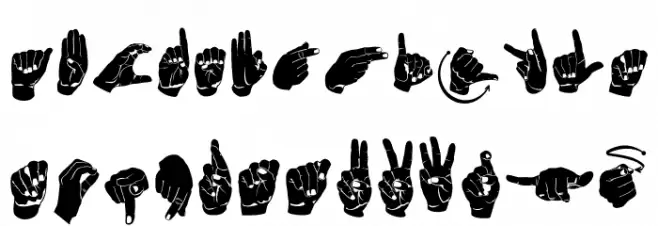 ASL Hands By Frank خط أحرف كبيرة
