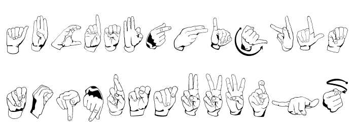 ASL Hands By Frank Font LOWERCASE