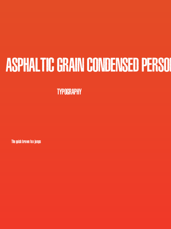 ASPHALTIC GRAIN CONDENSED PERSONAL USE Bold Poster
