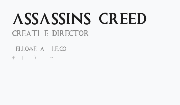 ASSASSINS CREED Business Card