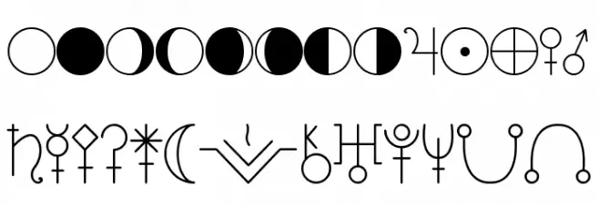 ASTOLOGY ASTROLOGICAL TFB Шрифта ВЕРХНИЙ