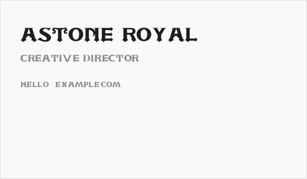 ASTONE ROYAL Business Card