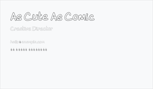 As Cute As Comic Business Card