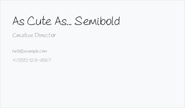 As Cute As... Semibold Business Card