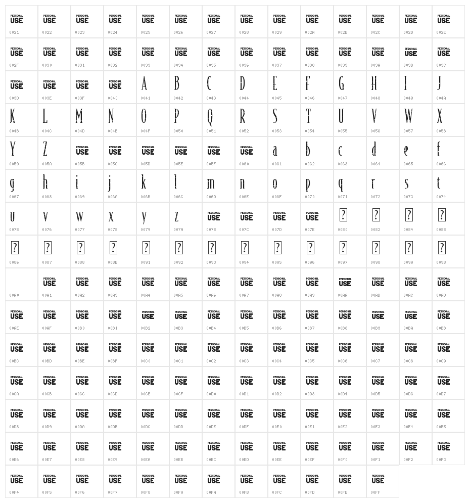 As I Lay Dying Logo Font Character Map