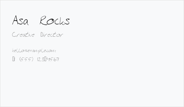 Asa Rocks Business Card