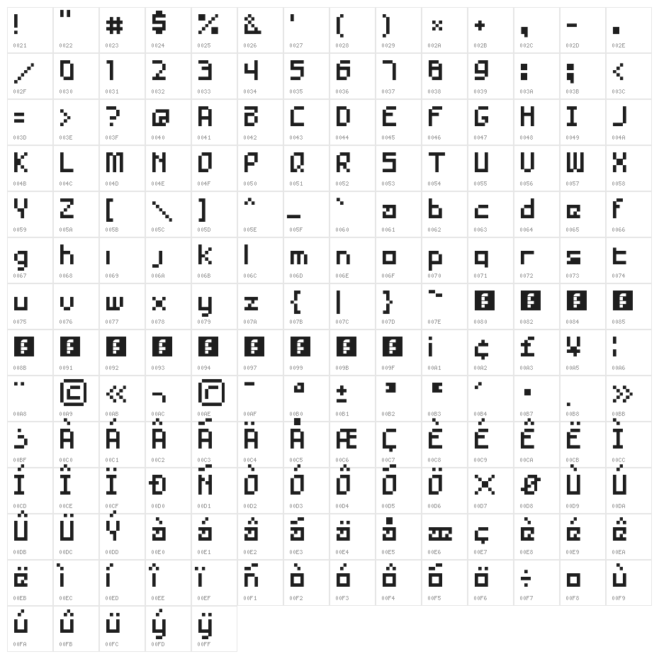 Asai Haxxor Regular Character Map