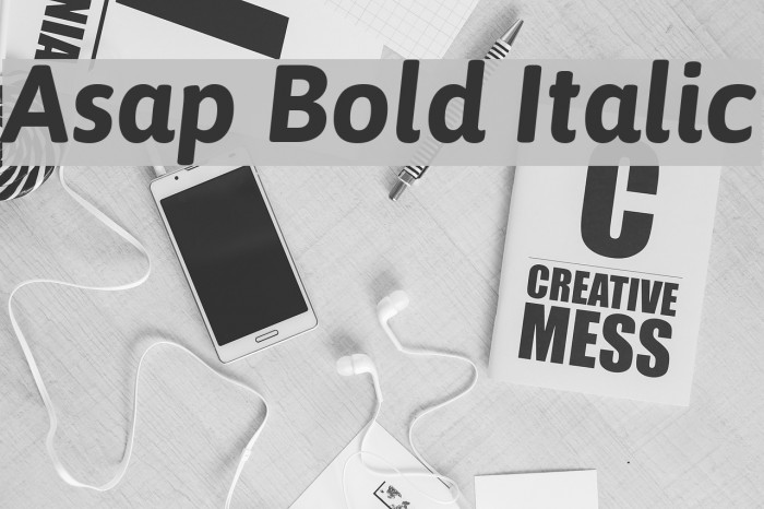 Asap Bold Italic Font examples